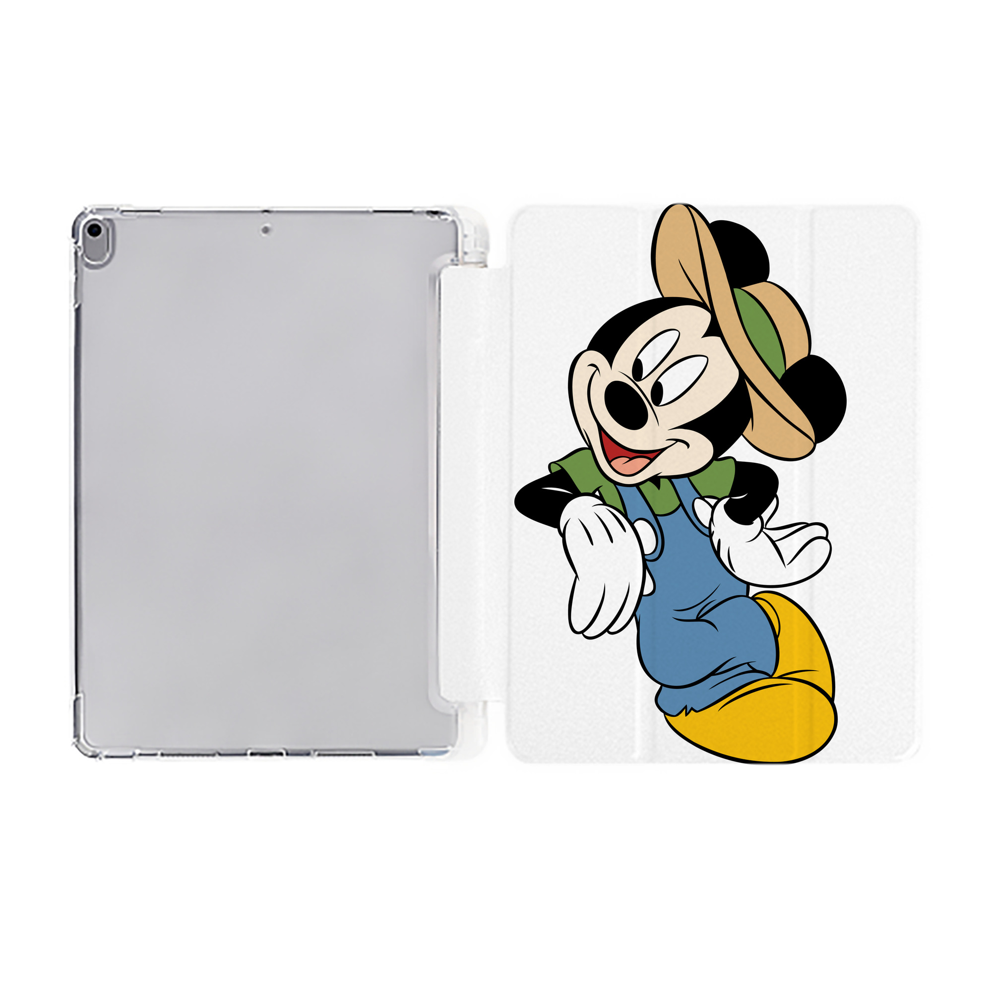 （画像用） ミッキーマウス Mickey Mouse IPad ケース ペン収納付き 三つ折りスタンド PUレザー×シリコン 対応機種9.5/10.5/10.9インチ